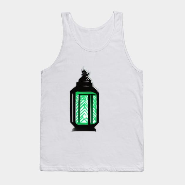 Lantern Emerald Green Shadow Silhouette Anime Style Collection No. 409 Tank Top by cornelliusy